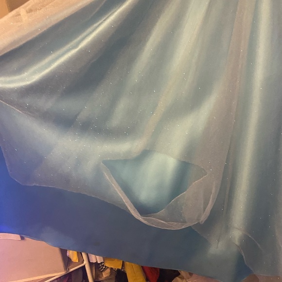 Vintage blue Cinderella prom dress sequins - Picture 5 of 8